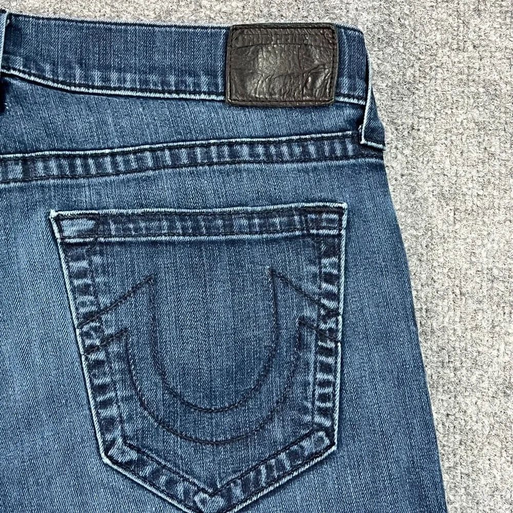 True Religion Jeans Mens 34 Blue Geno Relaxed Slim Horseshoe Made in USA